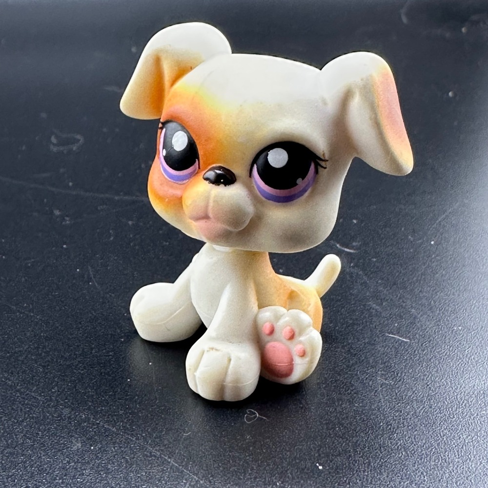 Hasbro Littlest Pet Shop LPS Dog AUTHENTIC Boxer #84 Pink Purple eyes